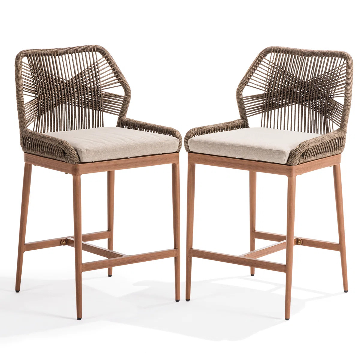 Bay Isle Home™ Boho Rope Counter Stools Set of 2 & Reviews | Wayfair | Wayfair North America