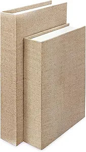 2Pcs Faux Books for Decorative, Linen Fake Books Boxes Blank Stacked Decor Books for DIY Crafts H... | Amazon (US)