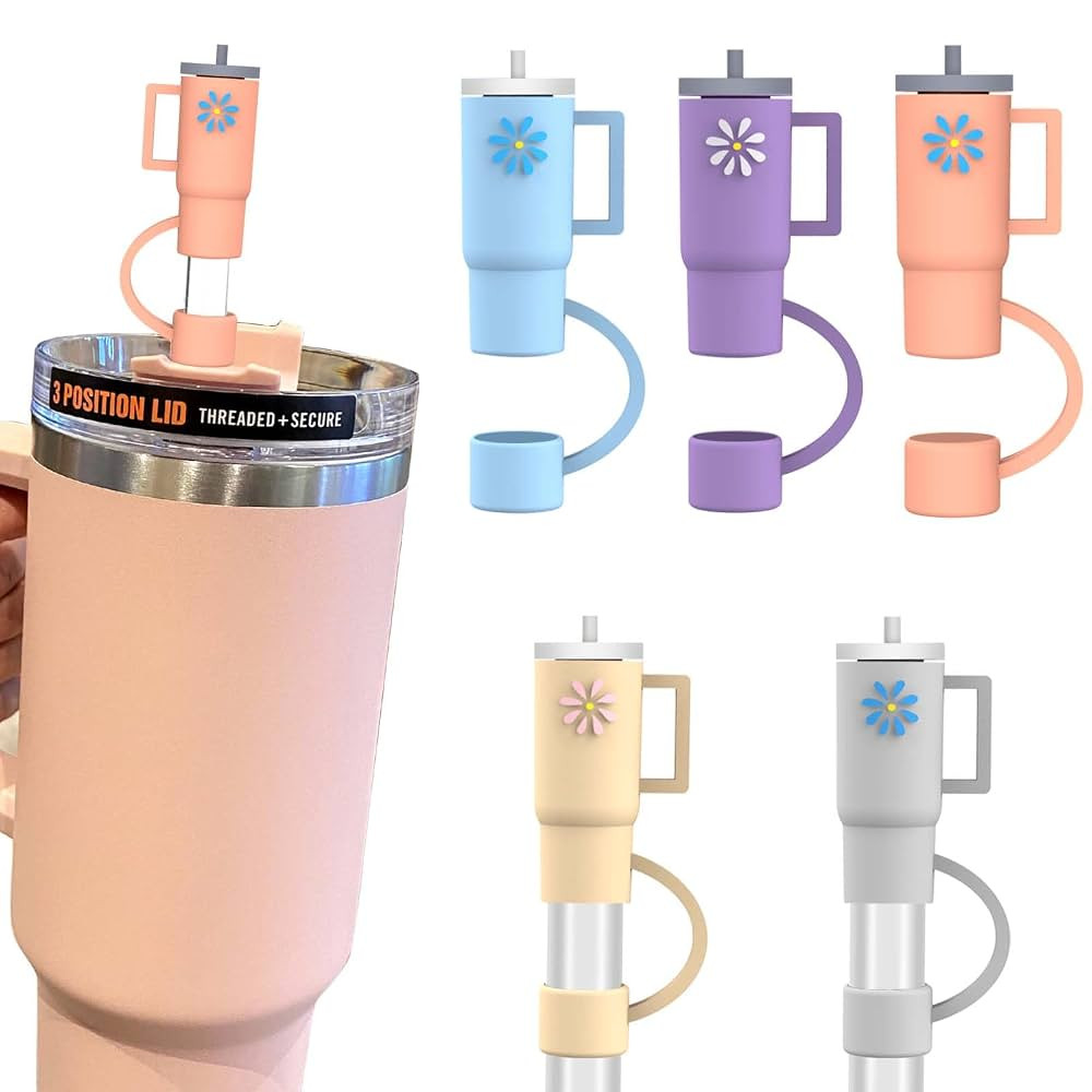AIERSA 5Pcs Silicone Straw Cover Cap Compatible with 30&40 Oz Tumblers, Straw Tip Covers for Cups... | Amazon (US)