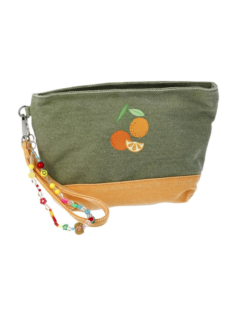 No Boundaries Casual Pouch with Keychain, Women's, Olive/Orange | Walmart (US)