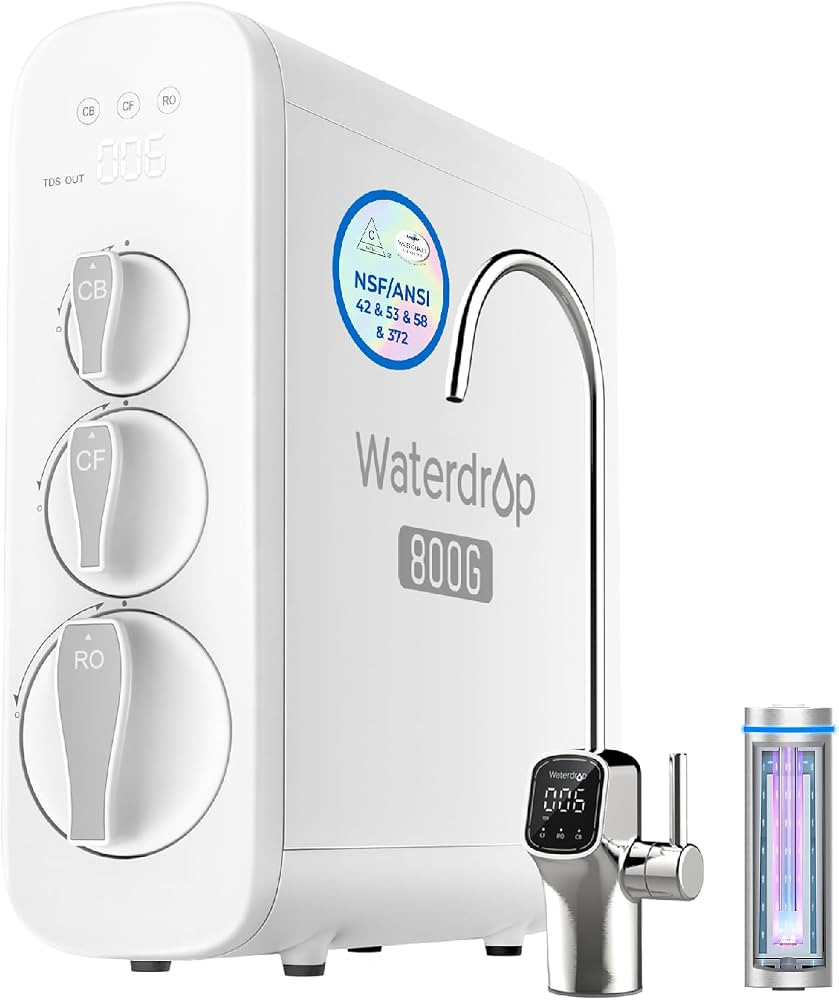 Waterdrop G3P800 Reverse Osmosis System, 800 GPD Fast Flow, NSF/ANSI 42 & 53 & 58 & 372 Certified... | Amazon (US)
