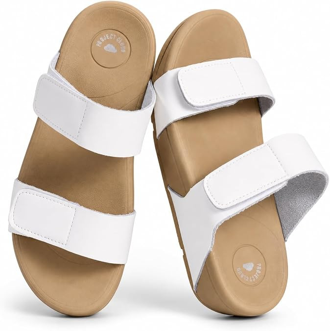 Project Cloud Genuine Leather Platform Sandals Women 2026 - Lightweight Slides with Adjustable Do... | Amazon (US)