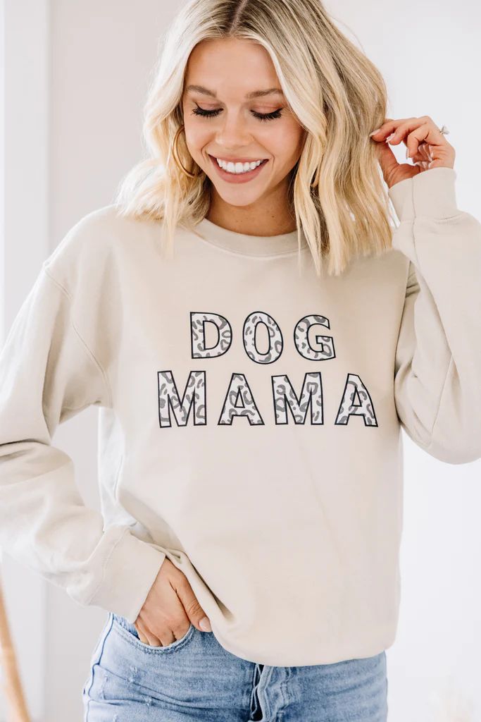 Dog Mama Sand Brown Graphic Sweatshirt | The Mint Julep Boutique