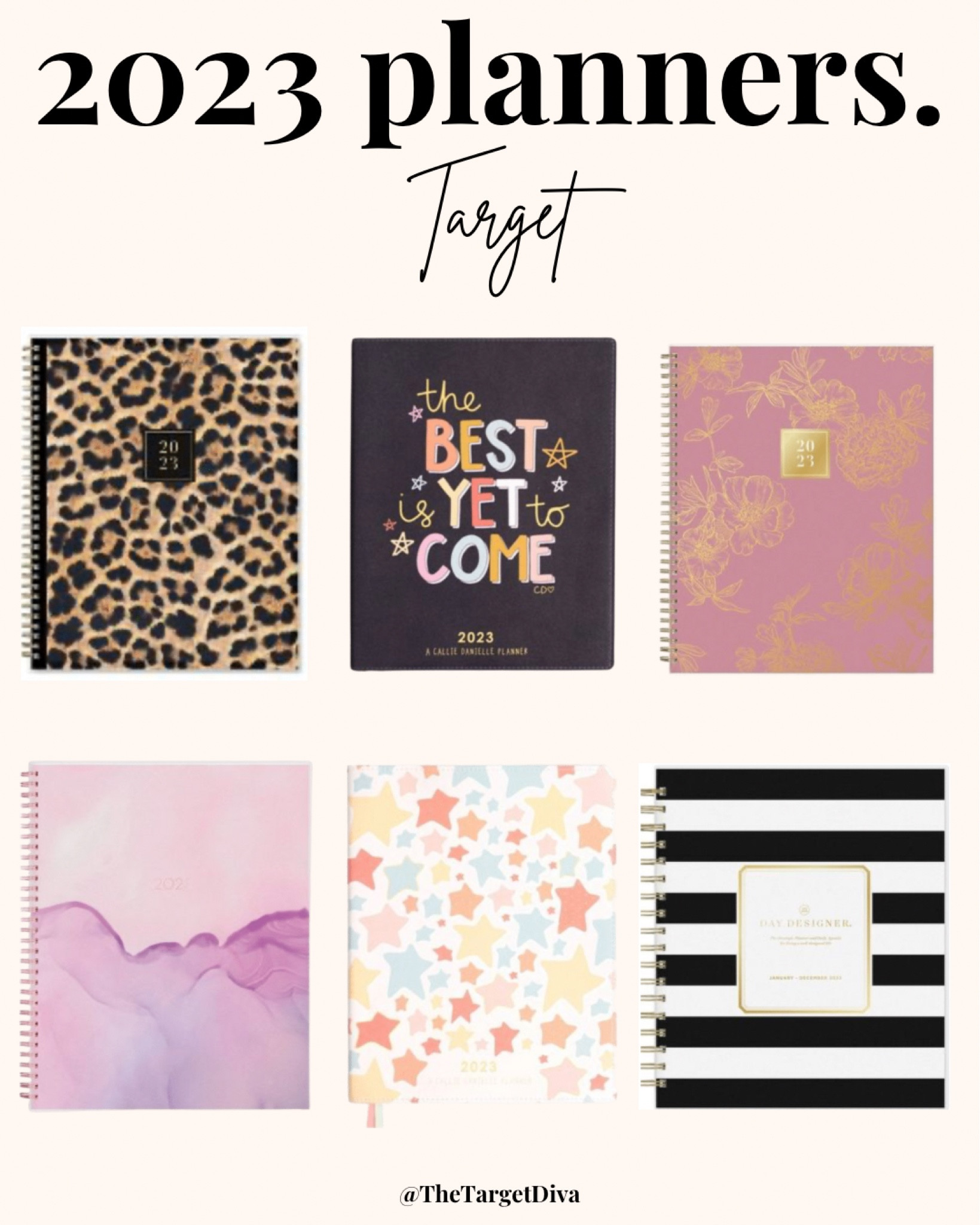 A few cute 2023 planners from Target! 🎯 


#Target #TargetStyle #TargetFinds #TargetTrends #planner #agenda #2023planner #organization #planning #office #officesupplies #lifeplanner #giftsforher #giftsforteengirls #giftidea #leopard 



#LTKSeasonal #LTKGiftGuide #LTKunder50