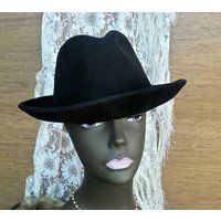 Black Fedora Hat/Dorfman Pacific Hat/Vintage Fedora/Men's & Women's Hats/Vintage Hats/Costumes/Costu | Etsy (US)