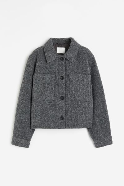 Wool-blend jacket - Dark grey - Ladies | H&M GB | H&M (UK, MY, IN, SG, PH, TW, HK, KR)