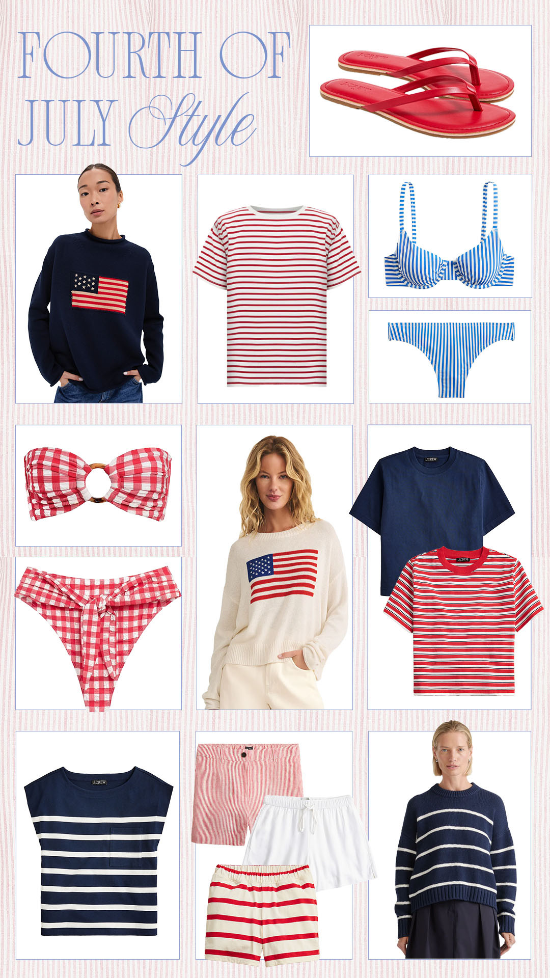 It's never too early to start building your 4th of July wardrobe! Loving these red, white, and blue pieces that will have you looking oh so patriotic but also so versatile too!

Fit4Janine, J.Crew, Montce, Tuckernuck, Sweaters, Tees, Bathing Suits, Sandals, Shorts, Stripes 

 

#LTKStyleTip #LTKSeasonal #LTKSummerEdit