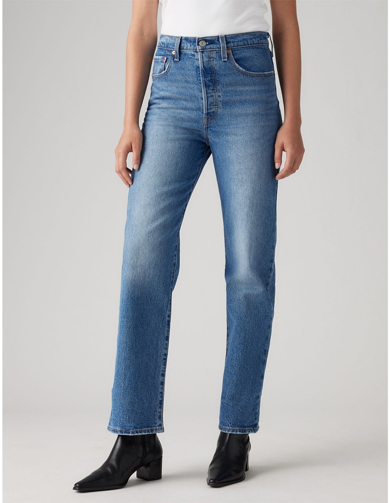 Ribcage Straight Ankle High Rise Stretch Jeans | David Jones (Australia & New Zealand)