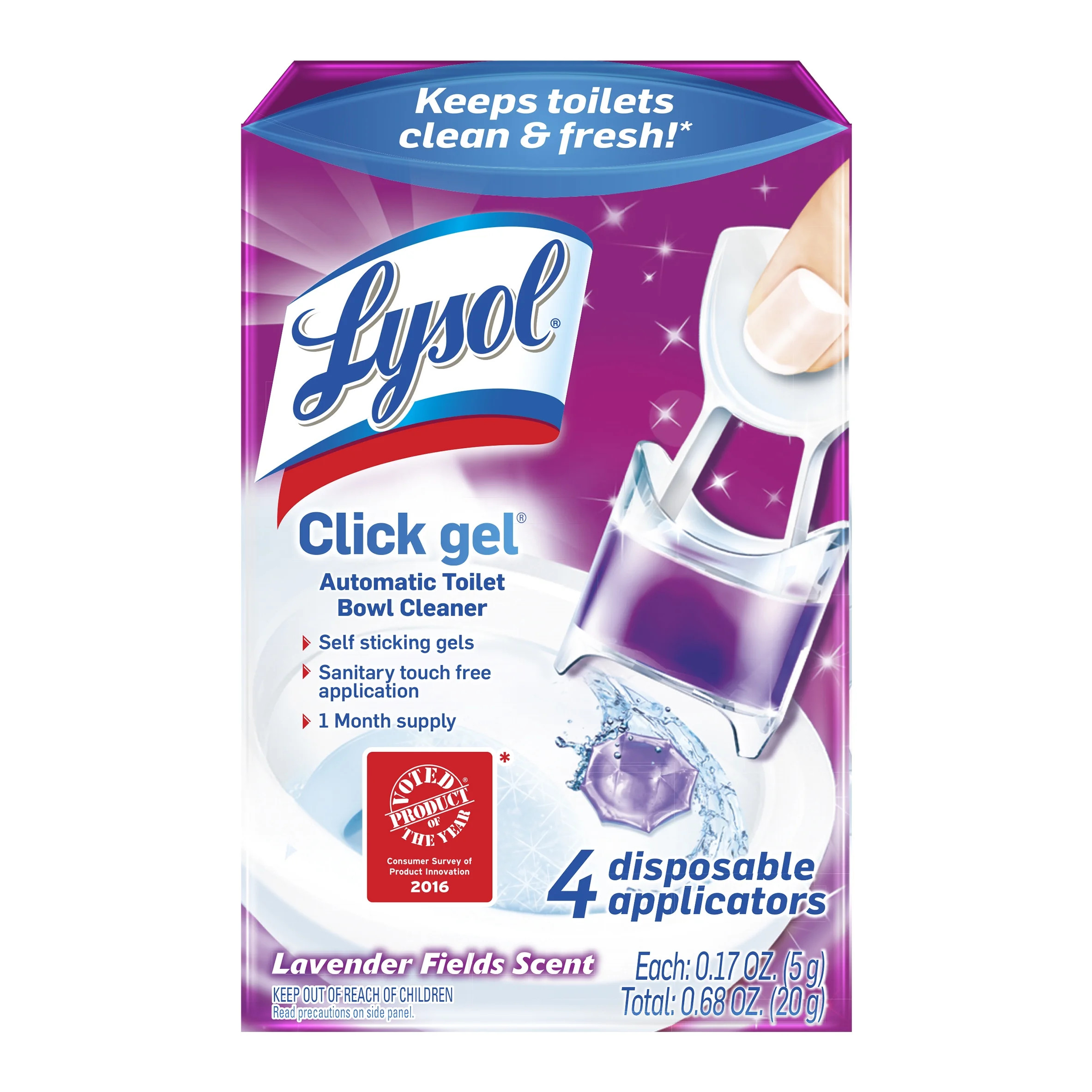 Lysol Click Gel Automatic Toilet Bowl Cleaner, 6ct, Lavender Scent | Walmart (US)