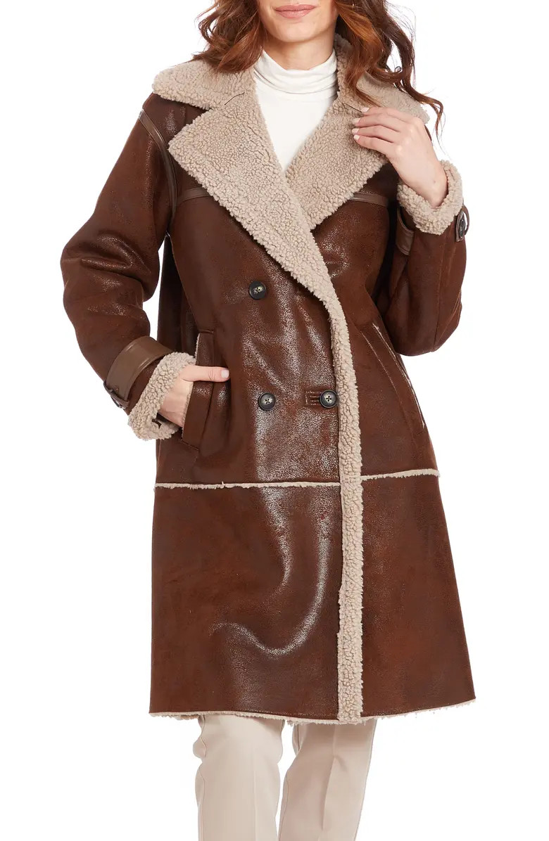 Frye Faux Shearling Lined Faux Leather Coat | Nordstromrack | Nordstrom Rack
