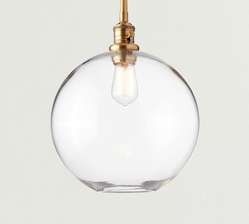 Glass Globe Pole Pendant (9"-13") | Pottery Barn (US)