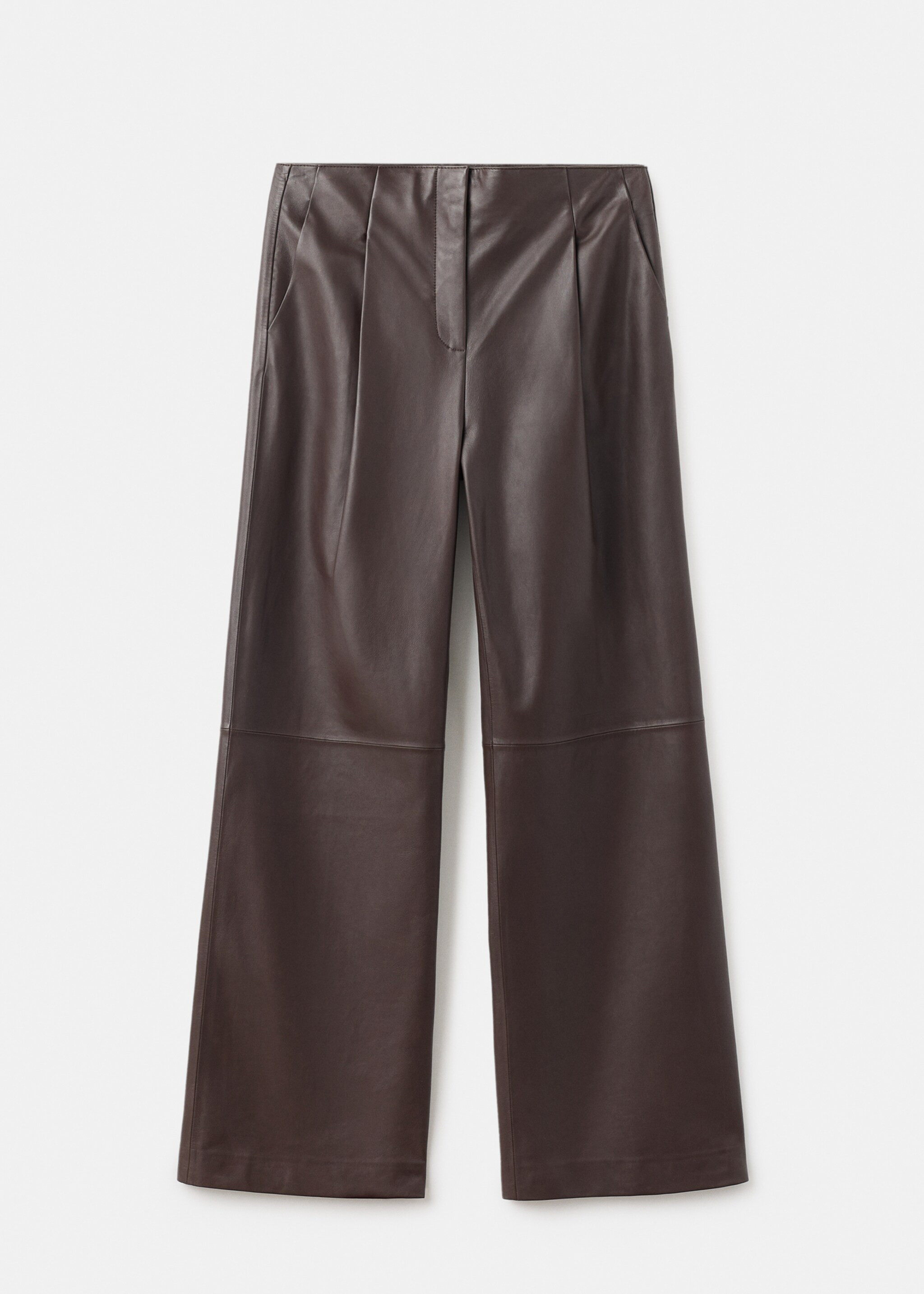 Leather-effect wide-leg trousers | MANGO (UK)