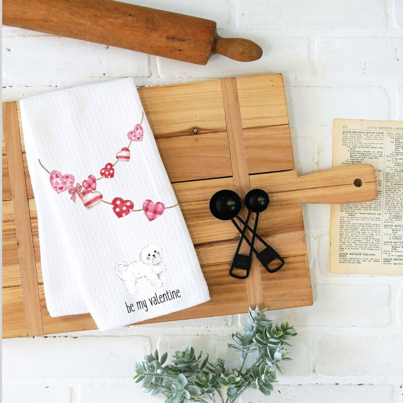 Valentine's Day Kitchen Towel, Dish Towel, Tea Towel, Maltese Towel, Kitchen Towel Dog, Dog Kitch... | Etsy (US)