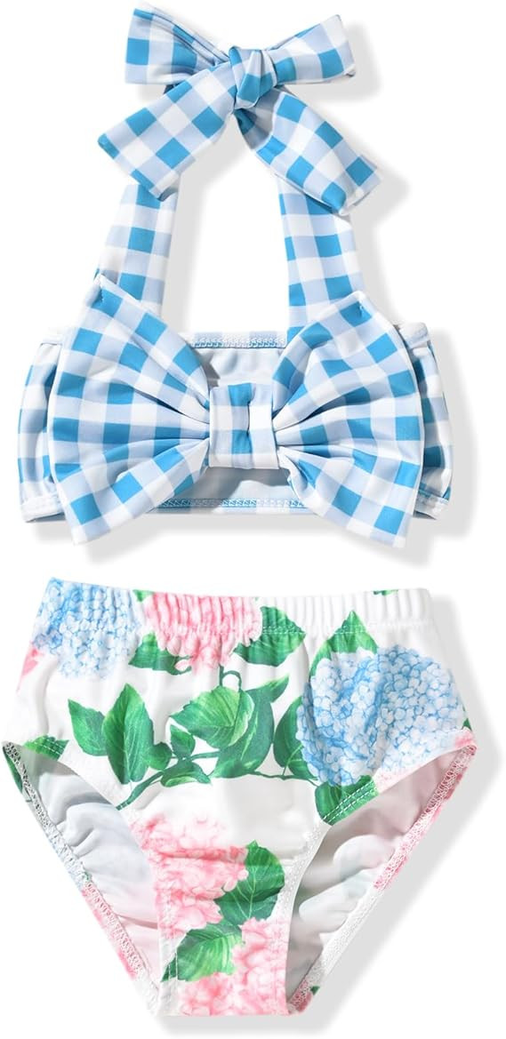 Aalizzwell Baby Girl Bathing Suit, Toddler Girls Two Piece Swimsuit Halter Top Bikini Bottoms Swi... | Amazon (US)