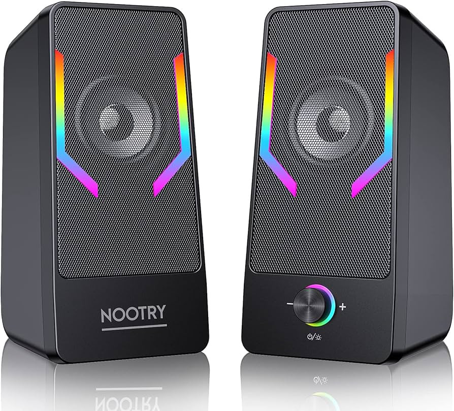 Computer Speakers, Gaming Desktop Speakers with 7Color Backlit, 10W USB Powered Volume Control Sp... | Amazon (US)