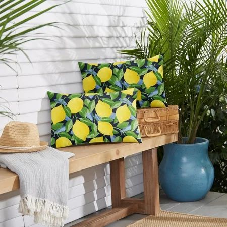 Mozaic Company Yellow Lemons Indoor/ Outdoor Pillows (Set of 2) 14 in x 24 in | Walmart (US)