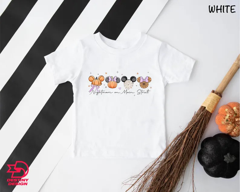 Mickey and Minnie Halloween Shirt, Nightmare on the Main Street T-shirt, Disney Halloween Tee, Pu... | Etsy (US)