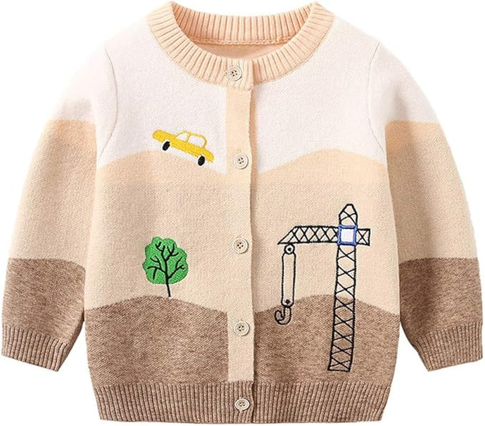 Mud Kingdom Unisex Kids Thin Cardigan Sweater Spring Rainbow and Clouds | Amazon (US)