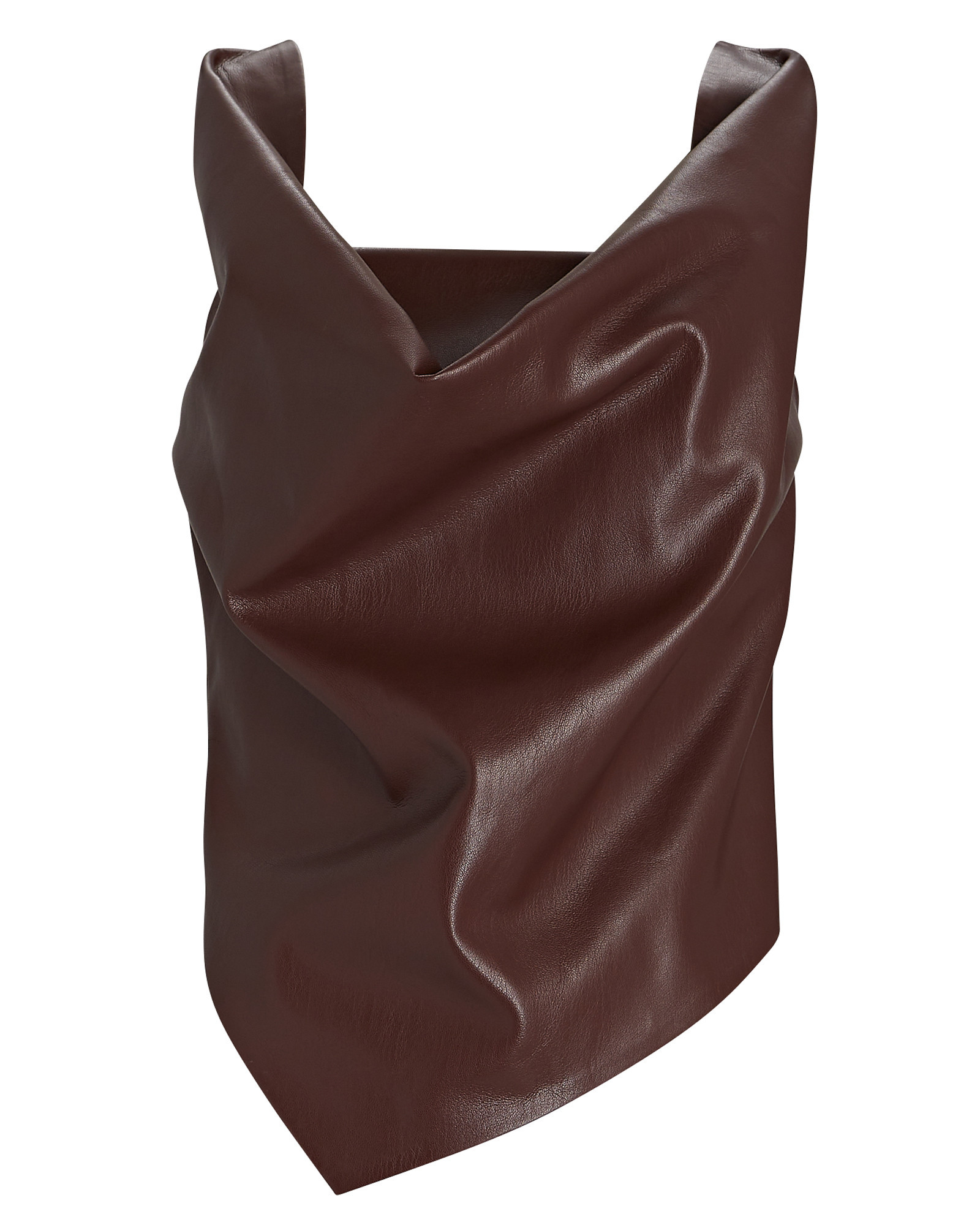 Petra Draped Vegan leather Top | INTERMIX