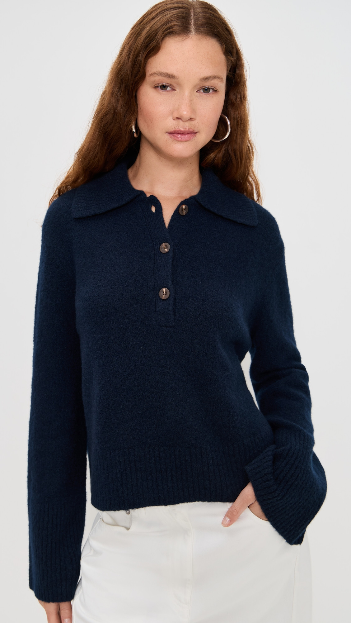 Jenni Kayne Cashmere Stevie Polo Navy L | Shopbop