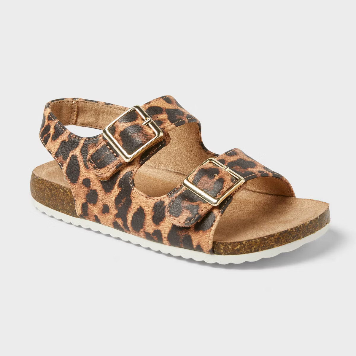 Toddler Girls' Reagan Footbed Sandals - Cat & Jack™ Brown 8T: Leopard Spot, Hook and Loop Closu... | Target