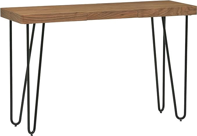 Amazon Brand – Rivet Hairpin Wood and Metal Tall 29.5" Console Bar Table, Walnut and Black | Amazon (US)