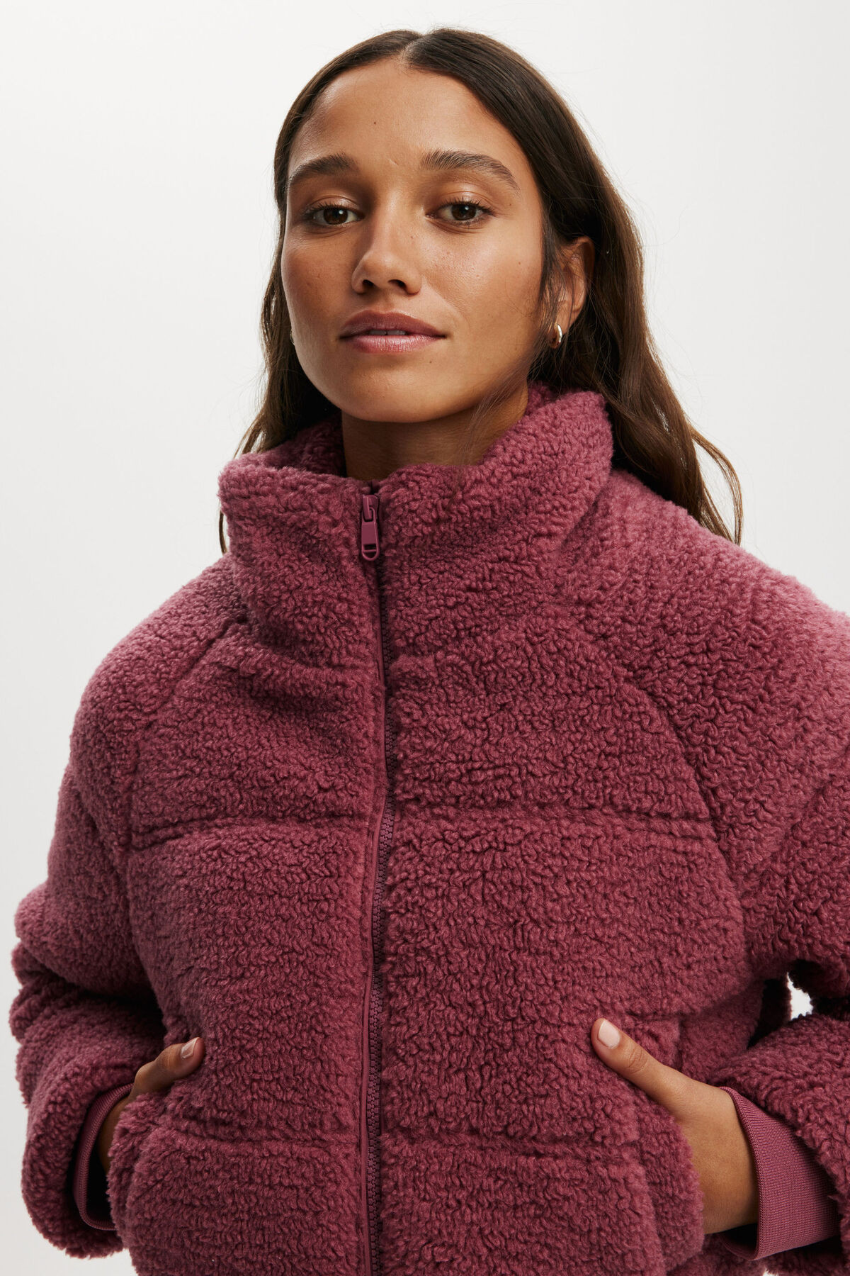 The Mother Puffer Cropped Sherpa Jacket | Cotton On (ANZ)