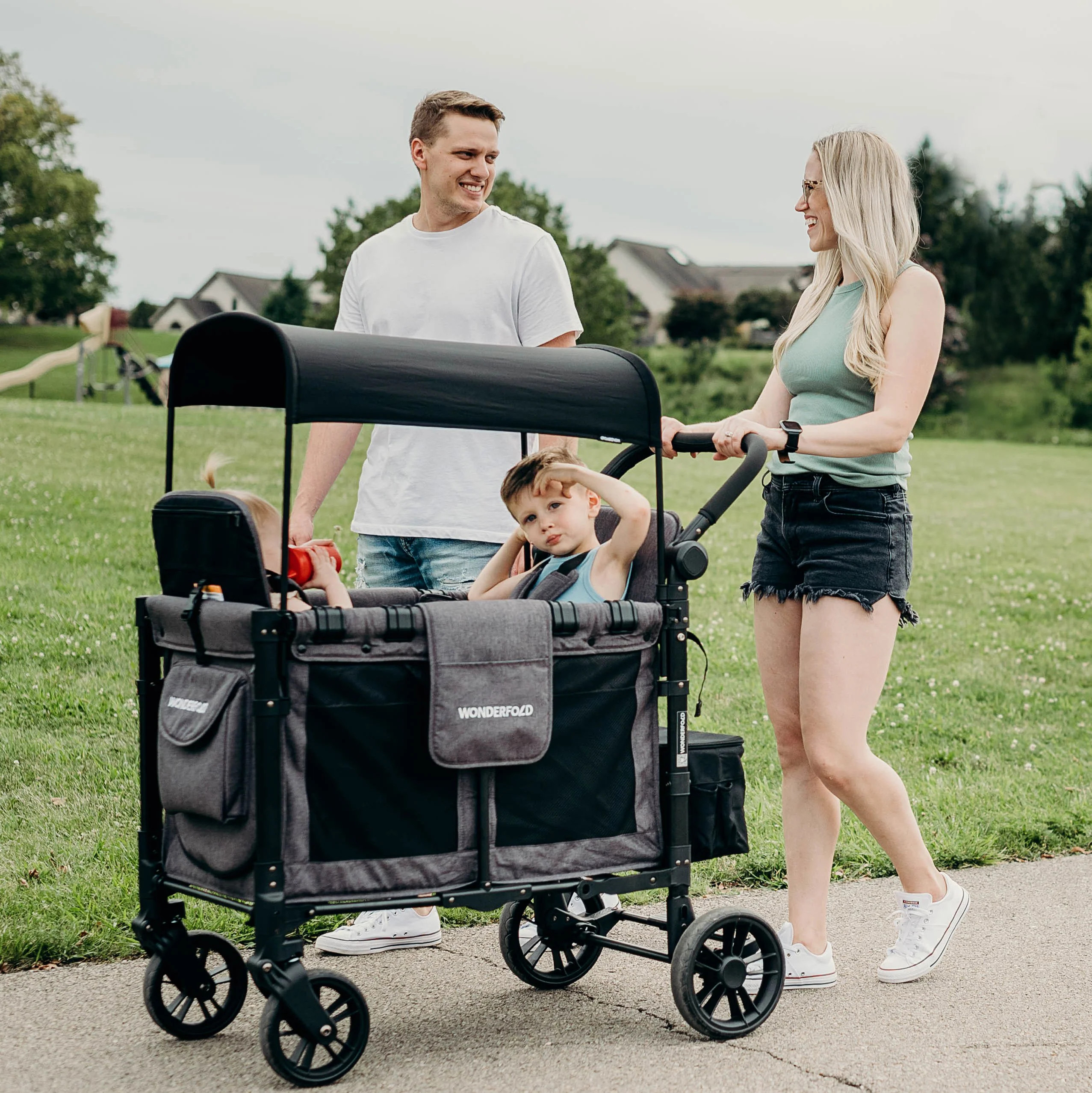W2 Elite Double Stroller Wagon (2 Seater) | WonderFold | WonderFold Wagon