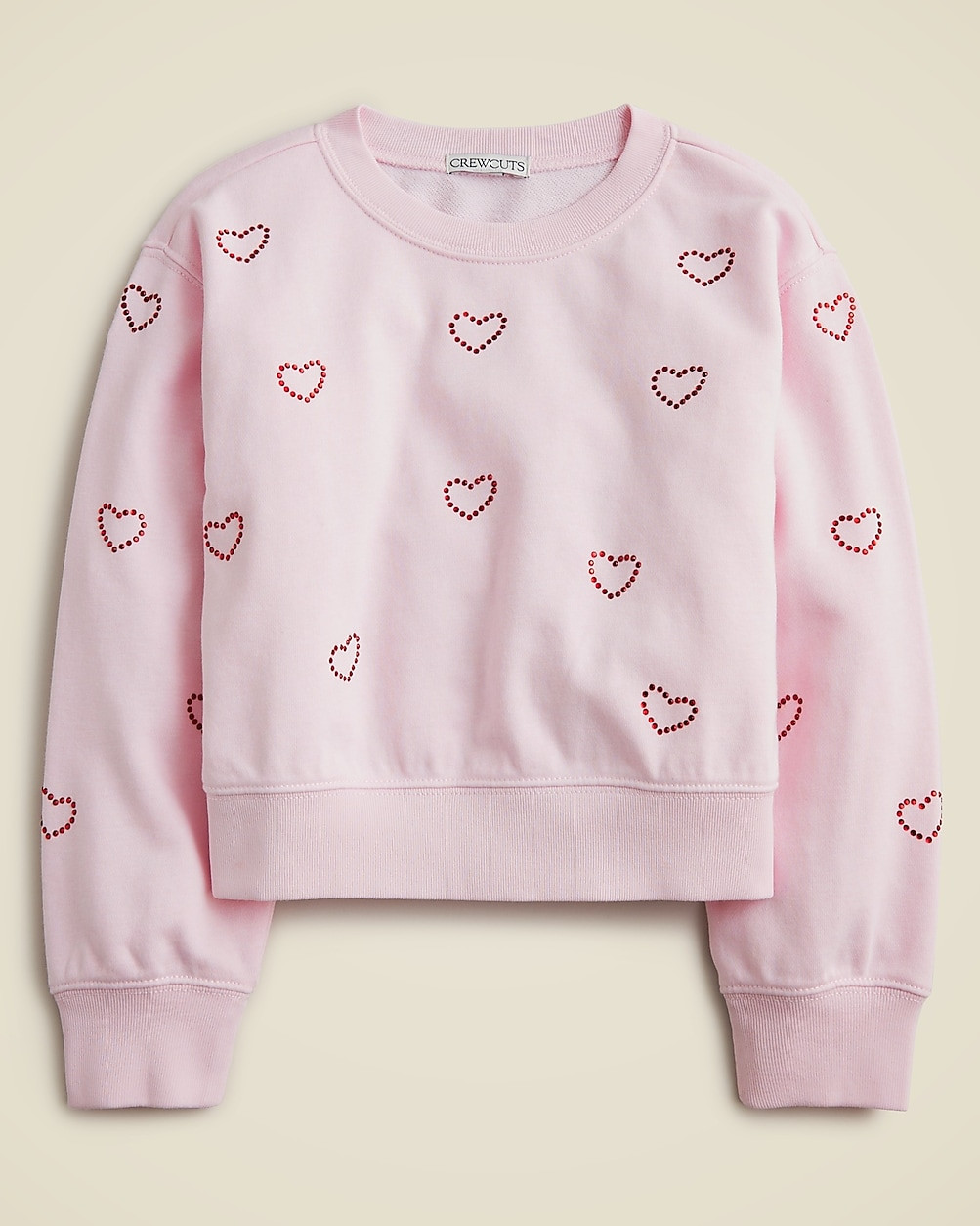 Girls' crystal heart crewneck sweatshirt | J. Crew US
