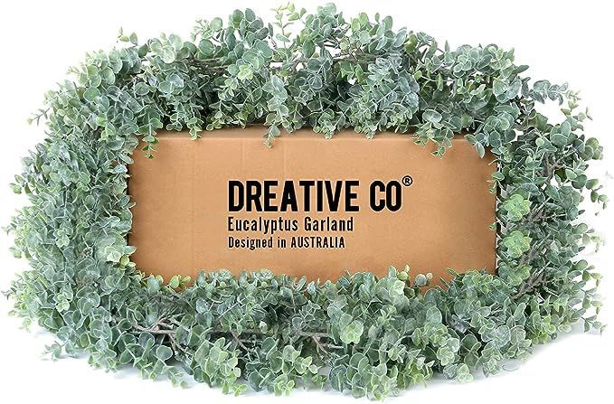 DREATIVE CO 9.2ft Eucalyptus Garland Greenery – Boxwood Lambs Ear, Wedding, Mantle or Fresh Pla... | Amazon (US)