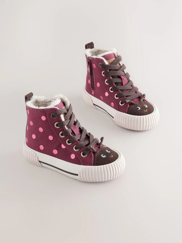 Burgundy Red Ladybird Standard Fit (F) High Top Trainers | Next US