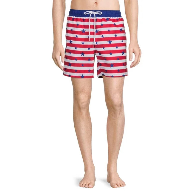 Way to Celebrate Men's Americana Swim Trunks, Sizes S-3XL | Walmart (US)