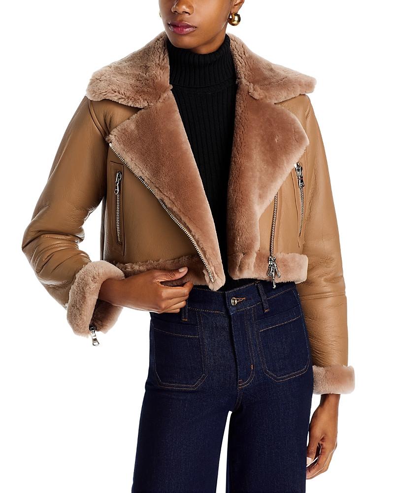 L'Agence Pike Cropped Shearling Jacket | Bloomingdale's (US)
