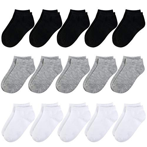 BOOPH Kids Socks for Boys Girls Low Cut Athletic Ankle Socks 12-16 Years Multi01 | Amazon (US)