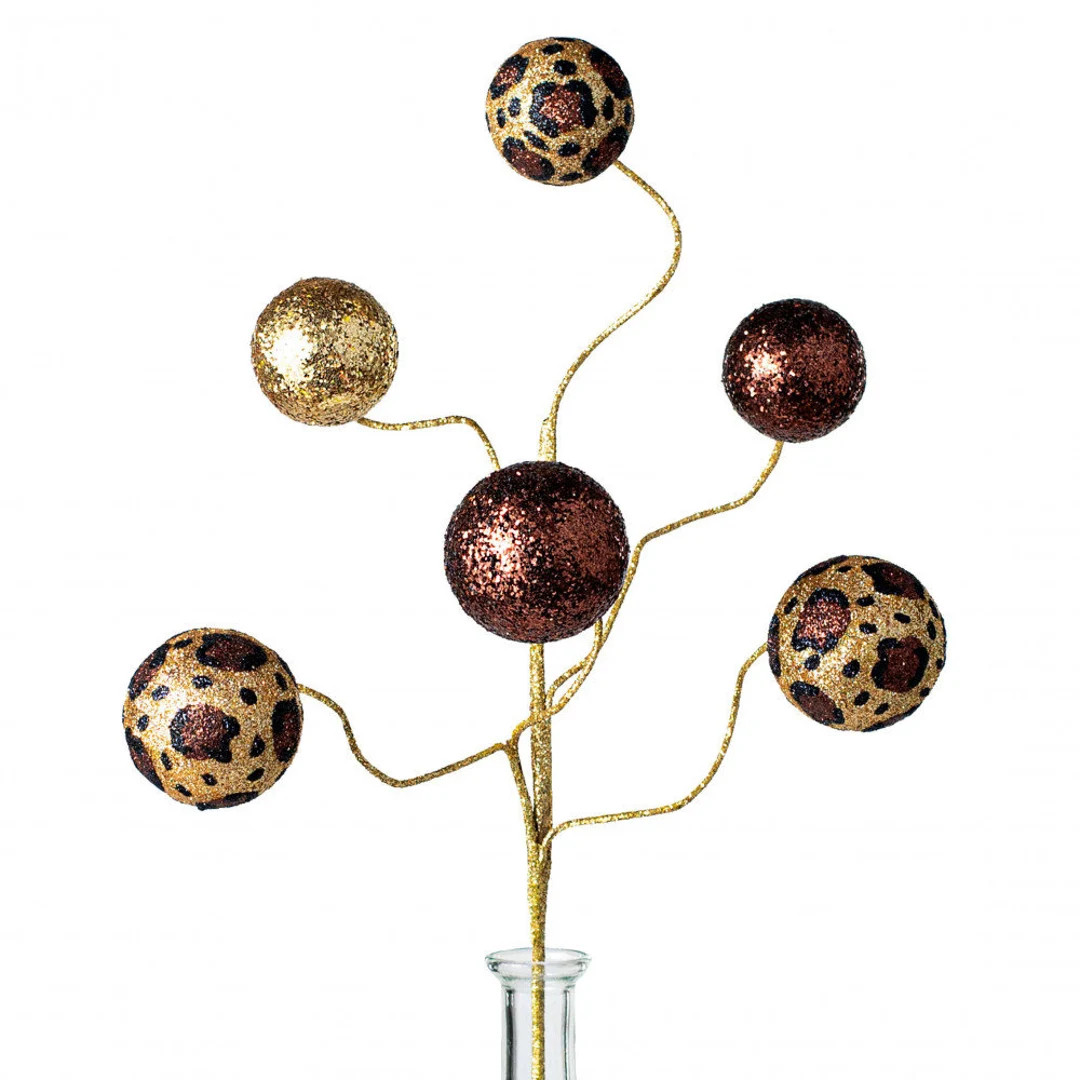 20 Leopard Print Glitter Ball Pick With Gold Chocolate - Etsy | Etsy (US)