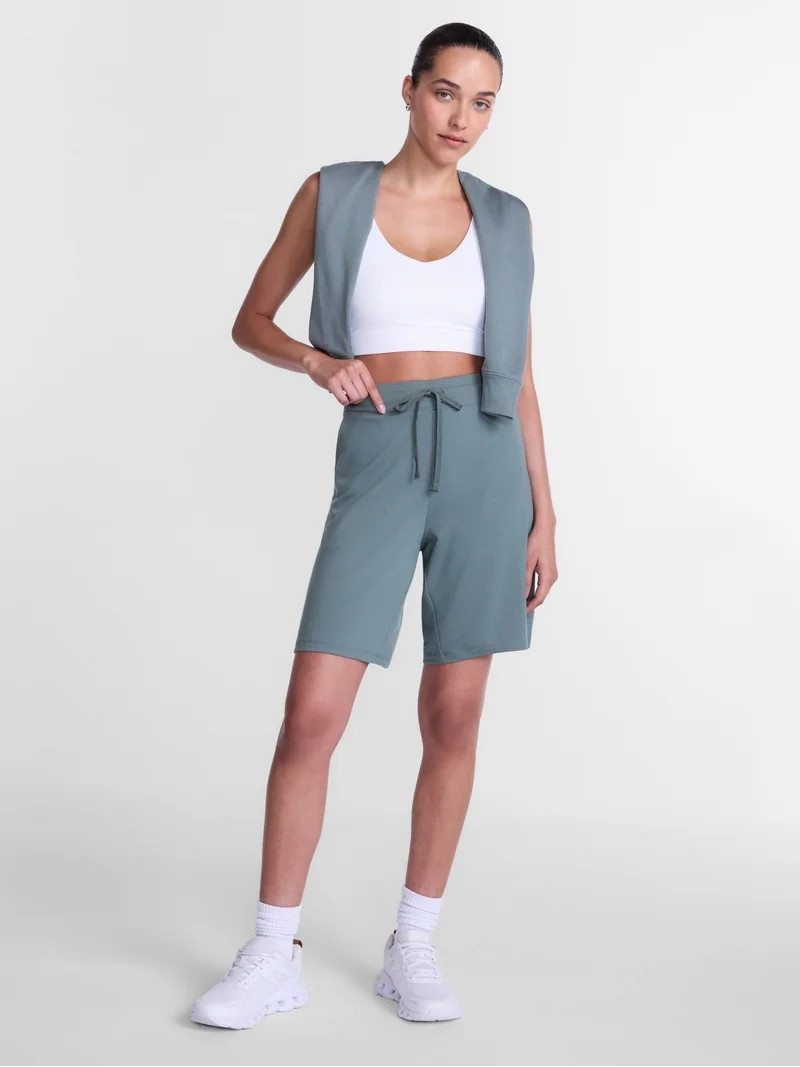Athletic Works Women's French Terry Bermuda Shorts, 9" Inseam, Sizes XS-XXXL | Walmart (US)