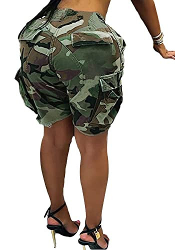 NRTHYE Womens Camouflage Shorts Casual Fatigue Short Pants Summer Shorts with Pockets | Amazon (US)