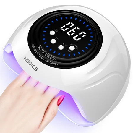 HOOICB UV LED Nail Lamp 268W Nail Light for Gel Polish 4 Timers 57 Lamp Beads and Automatic Sensor for Manicure Salon and Home | Walmart (US)