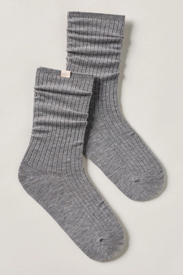 LyreBird Ribbed Wool Blend Crew Socks | Anthropologie (US)