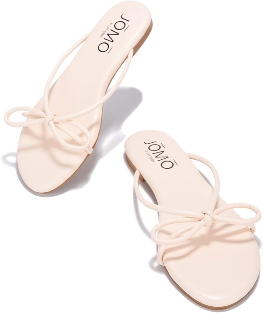 Cape Robbin Presents JOMO Amica Flips Flops Sandals for Women, Flat Slides Womens Mules Slip On Shoe | Amazon (US)