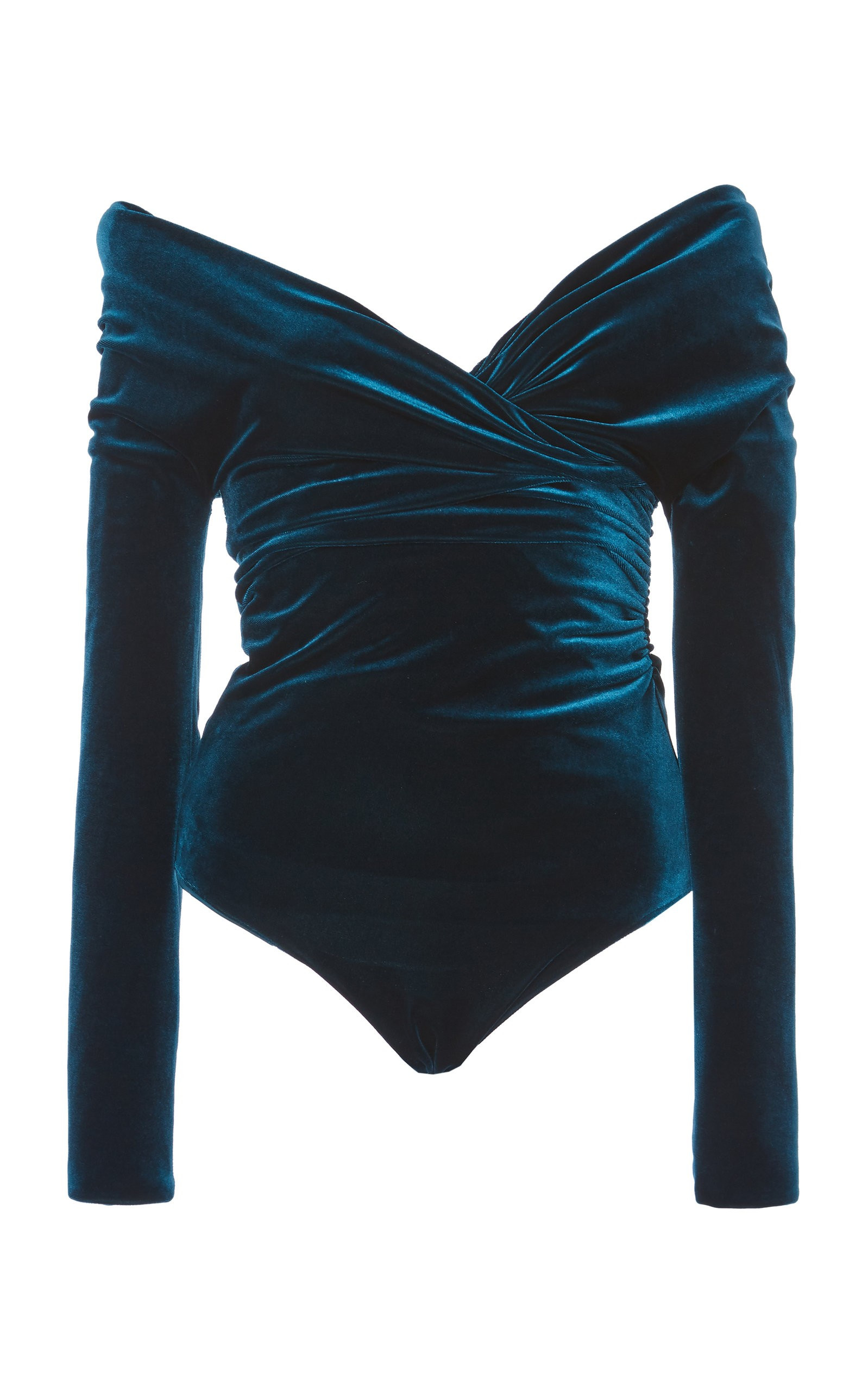 Alexandre Vauthier Off-Shoulder Velvet Bodysuit | Moda Operandi Global