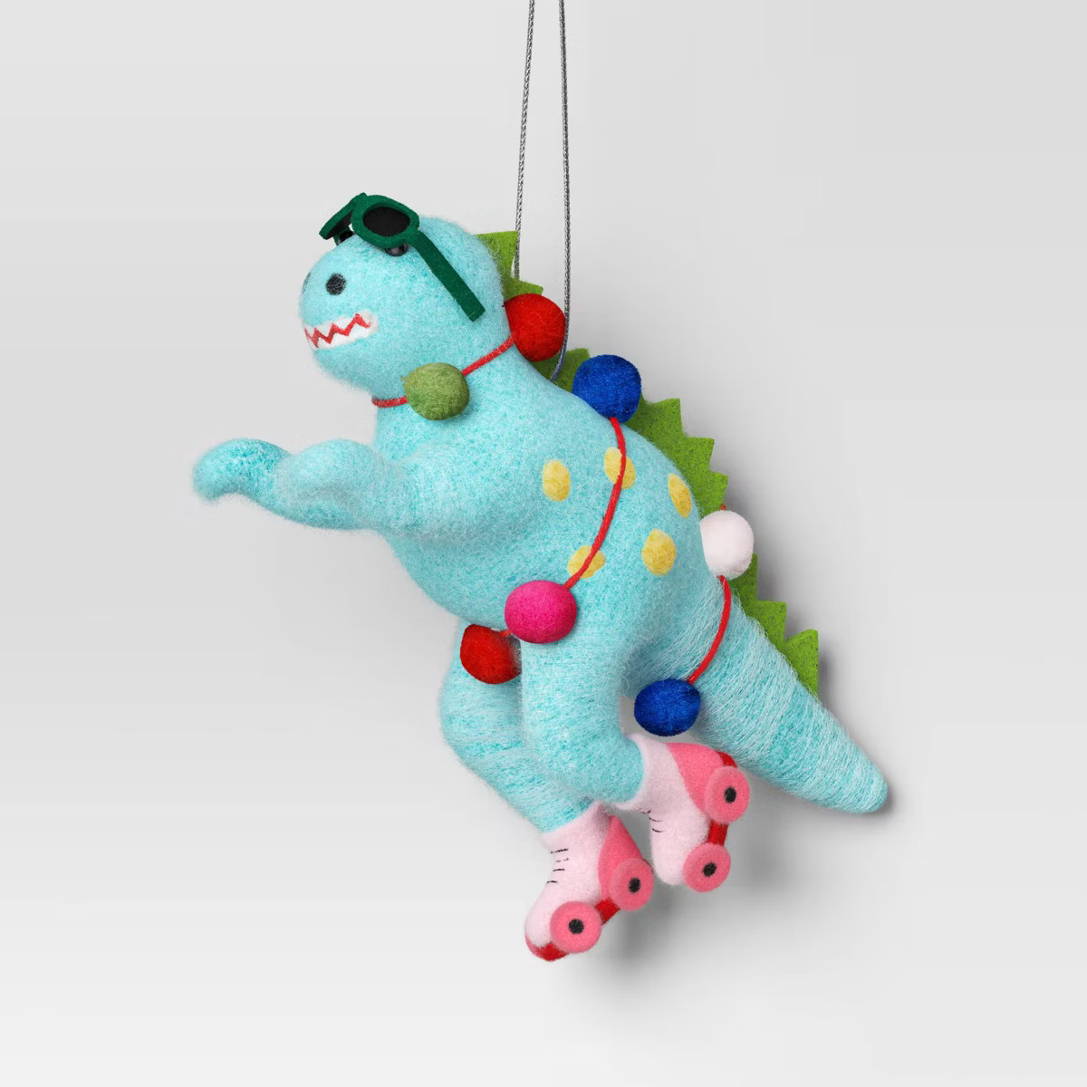 Christmas Felted Wool Dino on Skates Ornament - Wondershop™ | Target