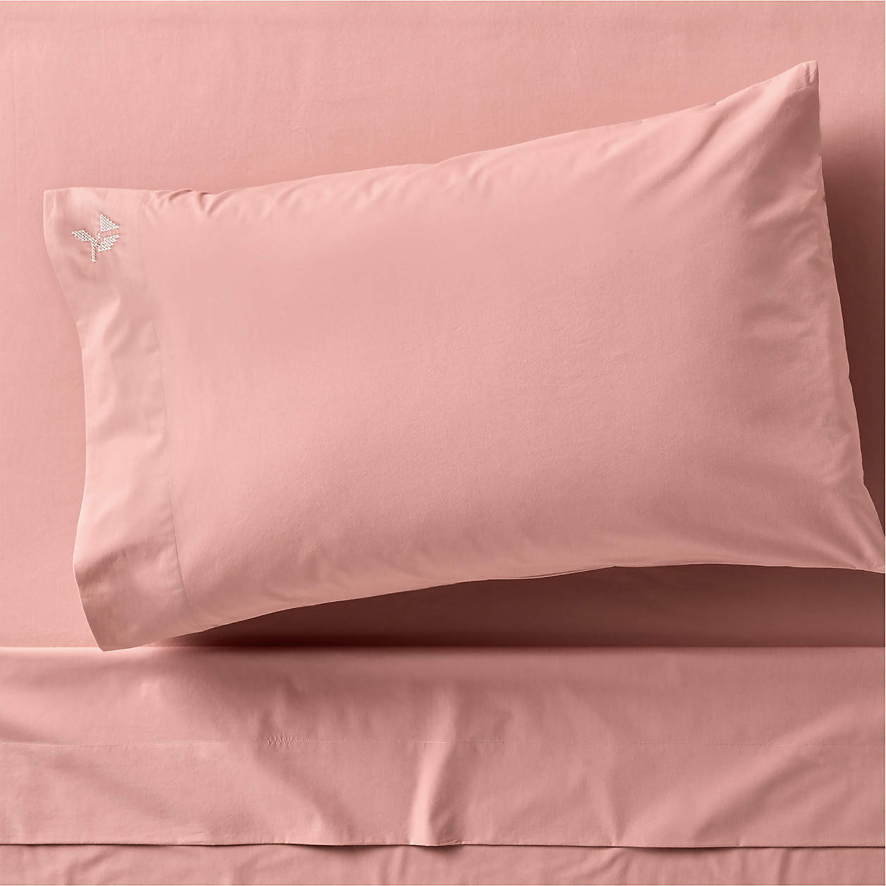 Lake House Cozy Cloud Heirloom Rose 100% Organic Cotton Kids Twin Sheet Set By Sharland England |... | Crate & Barrel