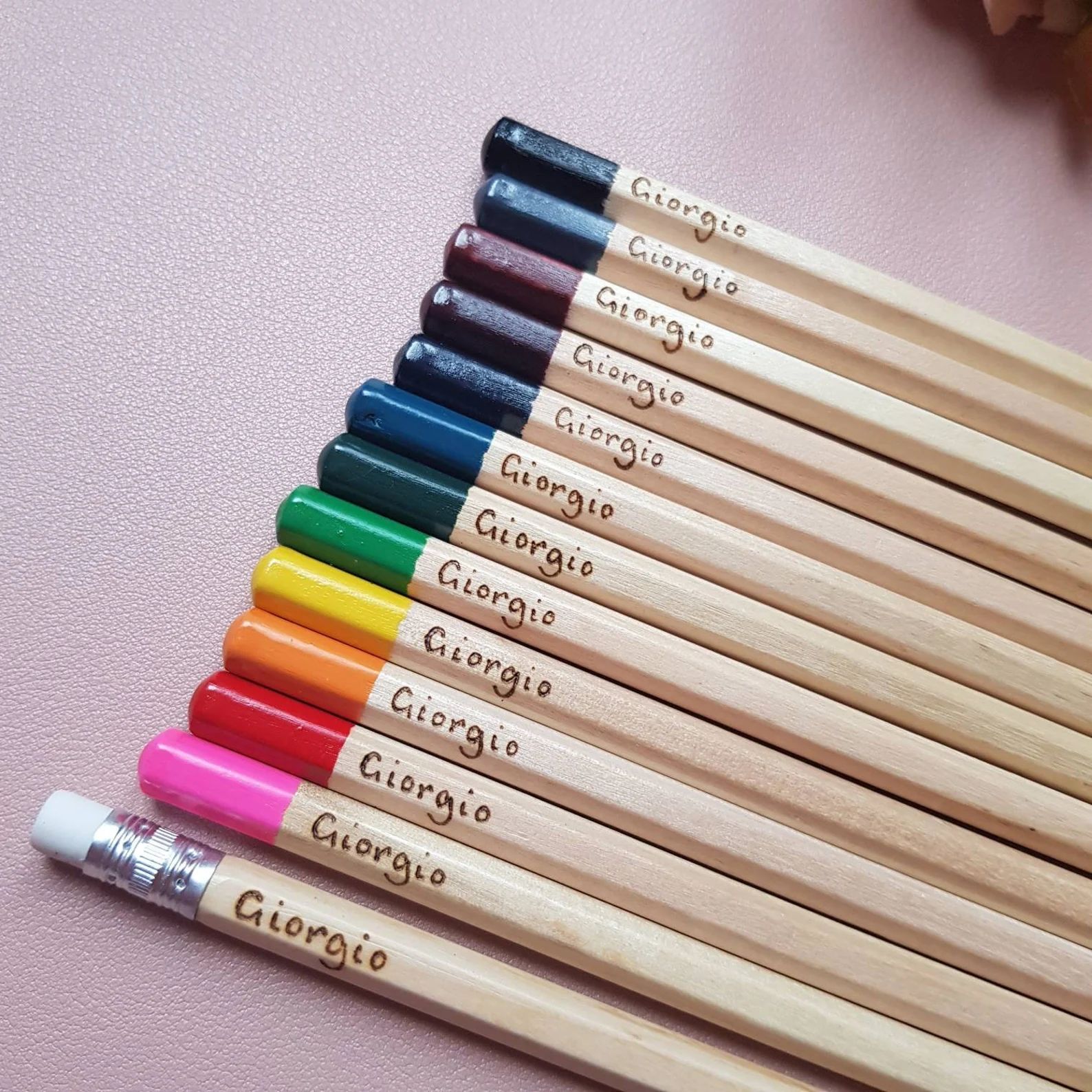 Personalised Colouring Pencils, 12 Mixed Colouring Pencils Customised With a Name or Words of You... | Etsy (US)