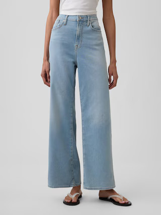 High Rise Wide-Leg Sweatpant Jeans | Gap Factory