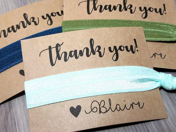 Thank You Hair Tie Favors | Wedding Thank You Favors | Wedding Gifts and Mementos | Bridesmaid an... | Etsy (US)