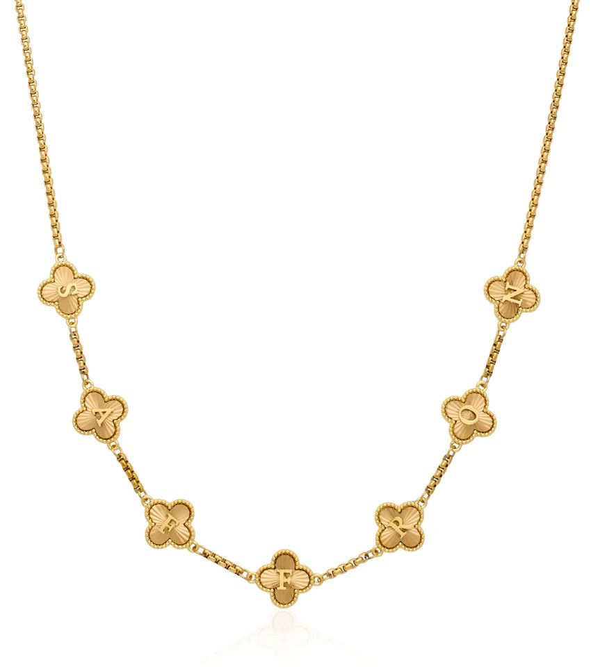 Clover Custom Name Necklace (Gold) | Abbott Lyon