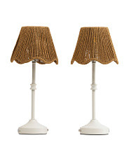 2pk 15.5in Rechargeable Rattan Metal Table Lamps | TJ Maxx
