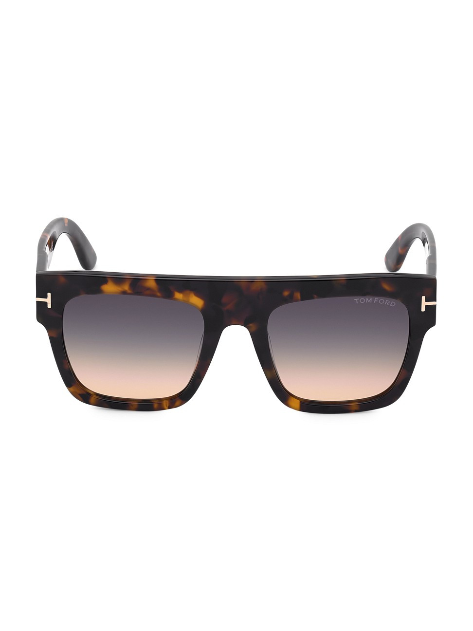 Havana & Gradient Smoke 52MM Square Sunglasses | Saks Fifth Avenue