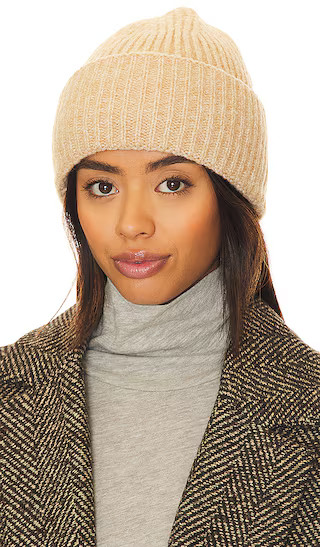 Harbor Marled Ribbed Beanie in Camel | Revolve Clothing (Global)